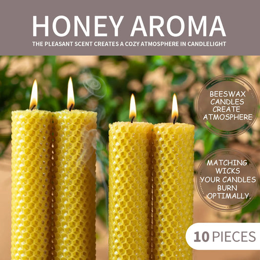 10pcs Beeswax Candles Handmade No Fragrance No Additives Luxury High - 100ml