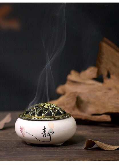 Brass Incense Burner Set – Holder & Fragrance Kit for Yoga - 100ml