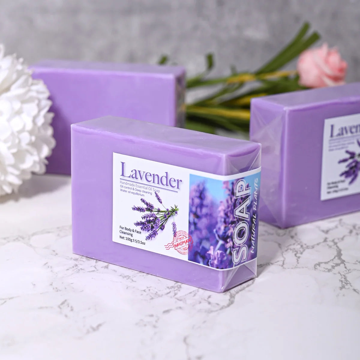 Natural Organic Lavender Essential Oil Soap Handmade Soap for Clean...