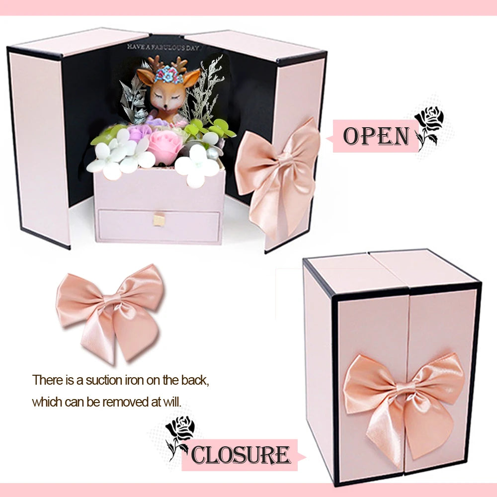 Rose Gift Box with Necklace Birthday Anniversary Christmas Valentin...