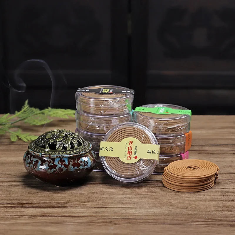 Natural Sandalwood Agarwood Coil Incense Buddha Yoga Incense Indoor Smell Burning Home Decor Aromatherapy 20pcs