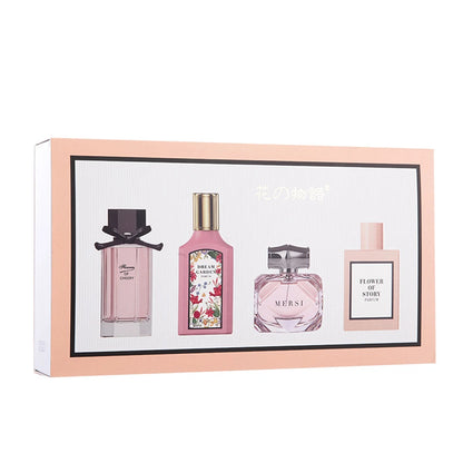 Feminine Charm Perfume Women Gift Box Four Piece Set Plant Floral Scent Pheromone Lasting Fragrance