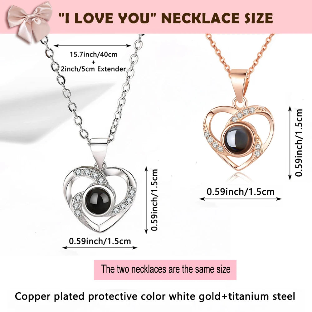 Rose Gift Box with Necklace Birthday Anniversary Christmas Valentin...