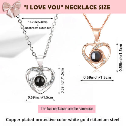 Rose Gift Box with Necklace Birthday Anniversary Christmas Valentin...