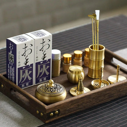 Brass Incense Burner Set – Holder & Fragrance Kit for Yoga