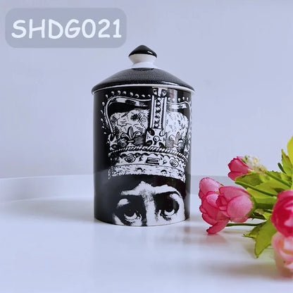 Creative Face Aromatherapy Candle Jar Ceramic Jewelry Storage Jar B... - 100ml