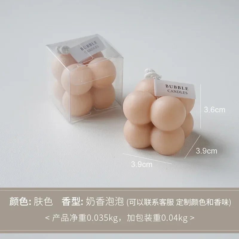 1Pc Lovely Color Cube Bubble Scented Candle Bedroom Living Room Fra... - 100ml