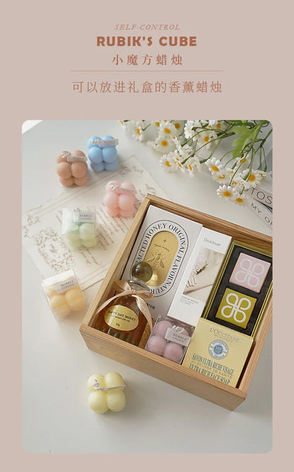 1Pc Lovely Color Cube Bubble Scented Candle Bedroom Living Room Fra... - 100ml