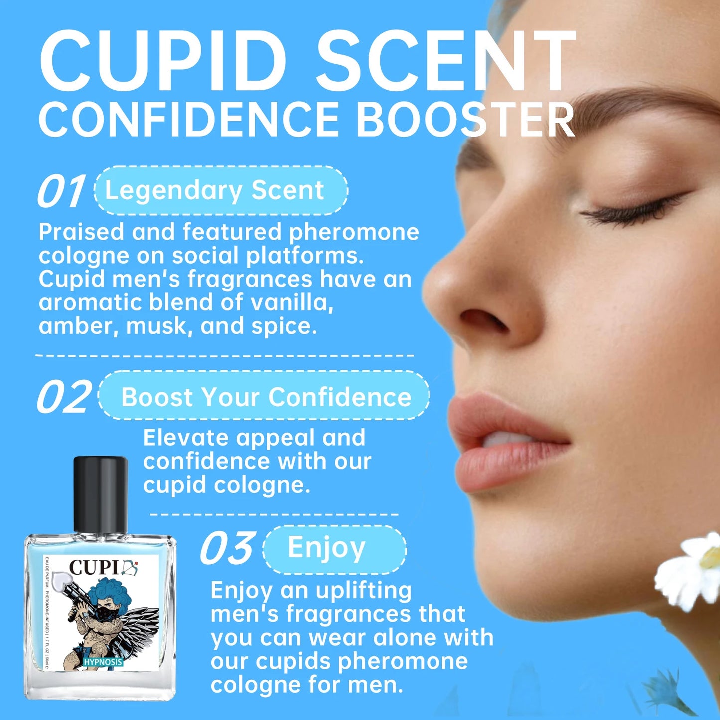 50ml Cupid Hypnosis Pheromone Perfume Long Lasting Enhances Intimac...
