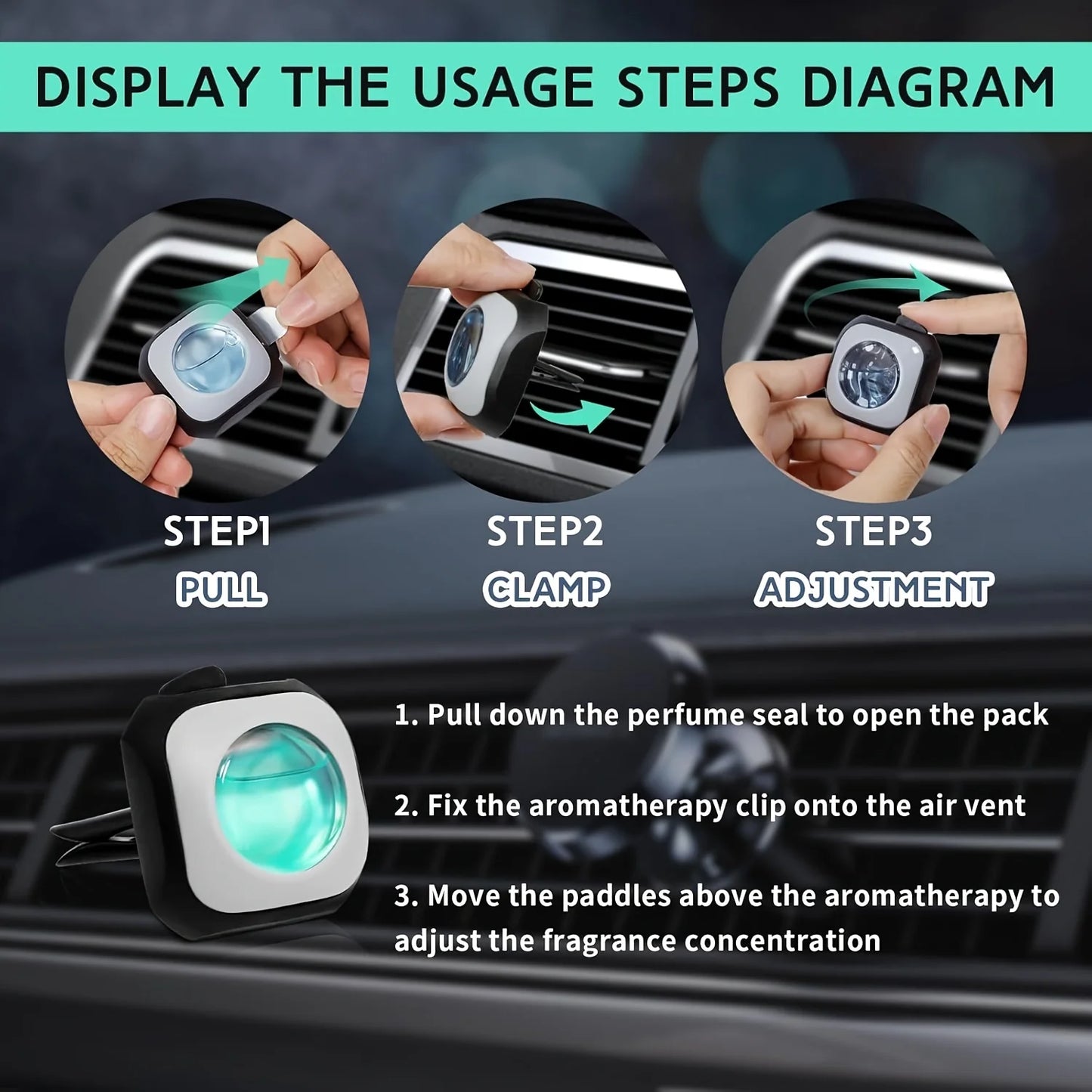 Car Air Freshener Vent Clips – 6 Pack Long Lasting 180 Days