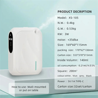 Aroma Diffuser Scent Machine Coverage 200m Bluetooth App Control Fr...