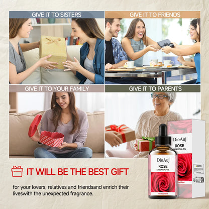 DioAuj 1PCS Essential Oil with Dropper ROSE Face Body Skin Care Aro... - 100ml