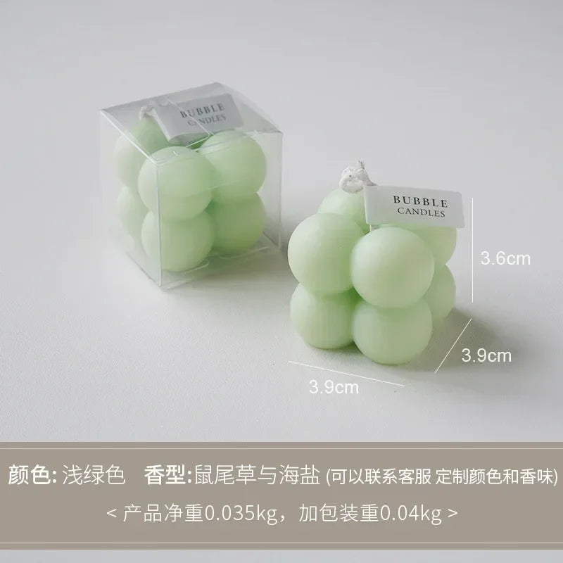 1Pc Lovely Color Cube Bubble Scented Candle Bedroom Living Room Fra... - 100ml