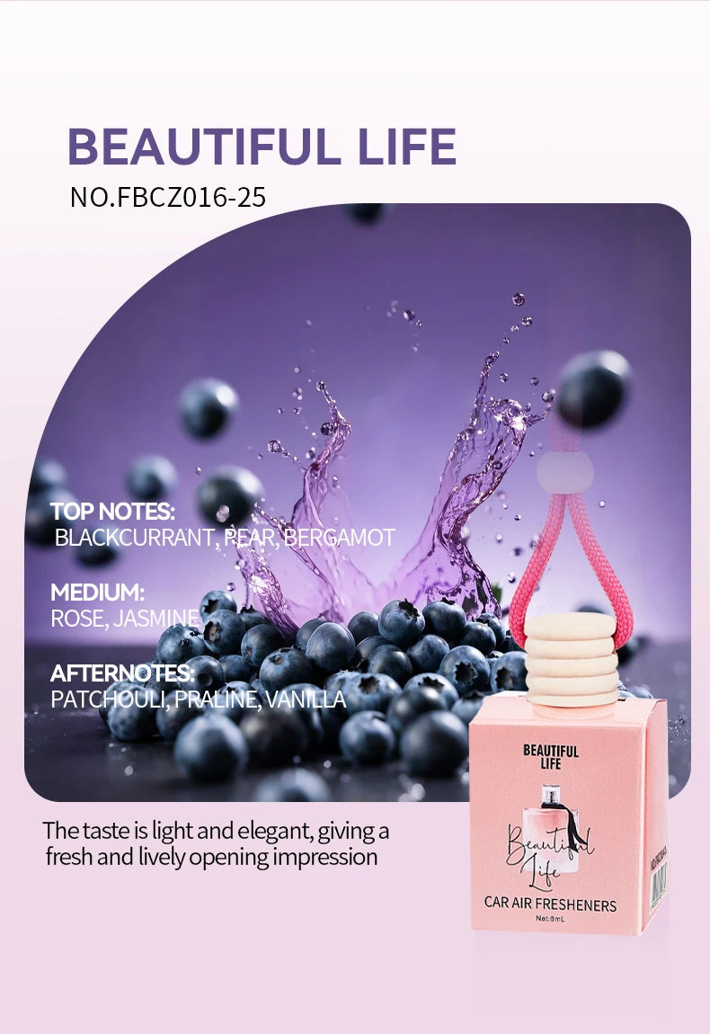 Pink car fragrance car interior accessories, perfume pendant car supplies, fresh air car fragrance