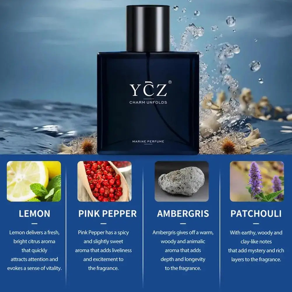 Midnight Marine Eau De Parfum For Men Long-Lasting Aquatic Cologne Luxury Ocean Fragrance Perfume Masculine Scented Spray