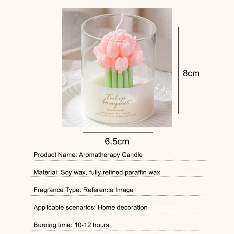 Flower Scented Candles Multi Color Atmosphere Fragrance Gift Box Tu... - 100ml