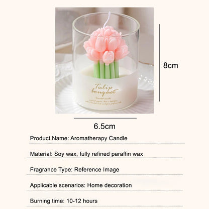 Flower Scented Candles Multi Color Atmosphere Fragrance Gift Box Tu... - 100ml