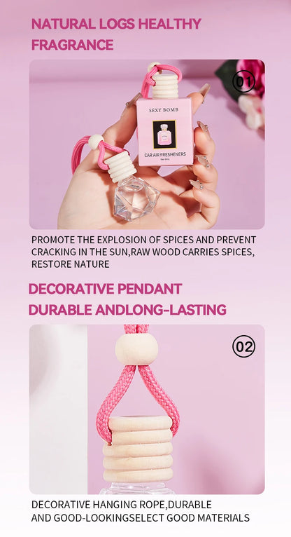 Pink car fragrance car interior accessories, perfume pendant car supplies, fresh air car fragrance