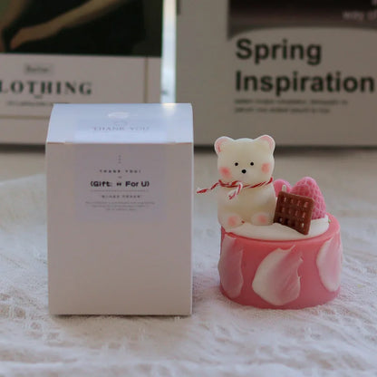 Aromatic Bear Candle Cute Dessert Design Sweet Scented Gift