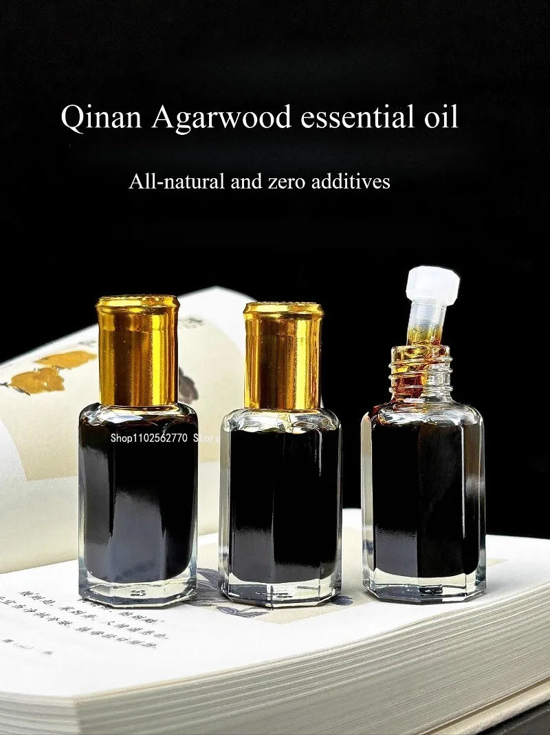 Natural Hainan Black Qinan Agarwood Essential Oil Supercritical Pure No Dilution No Addition Indoor Soothe The Mind Aid Sleep