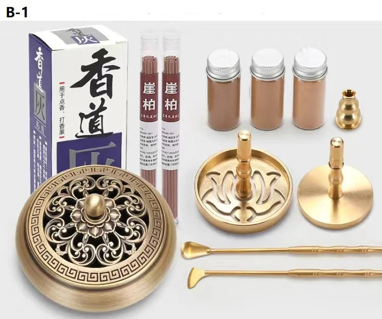 Brass Incense Burner Set – Holder & Fragrance Kit for Yoga - 100ml
