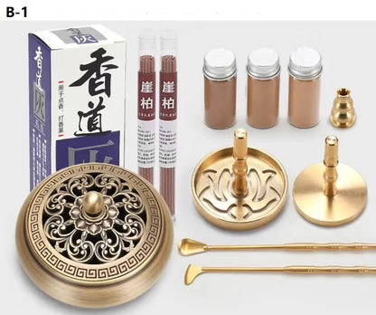Brass Incense Burner Set – Holder & Fragrance Kit for Yoga - 100ml