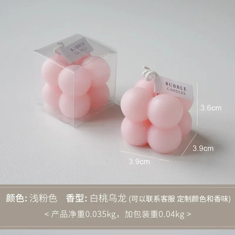 1Pc Lovely Color Cube Bubble Scented Candle Bedroom Living Room Fra... - 100ml