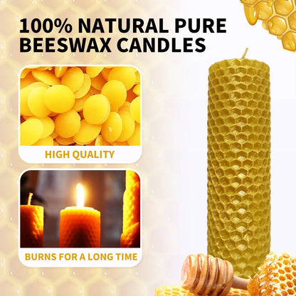 10pcs Beeswax Candles Handmade No Fragrance No Additives Luxury High - 100ml