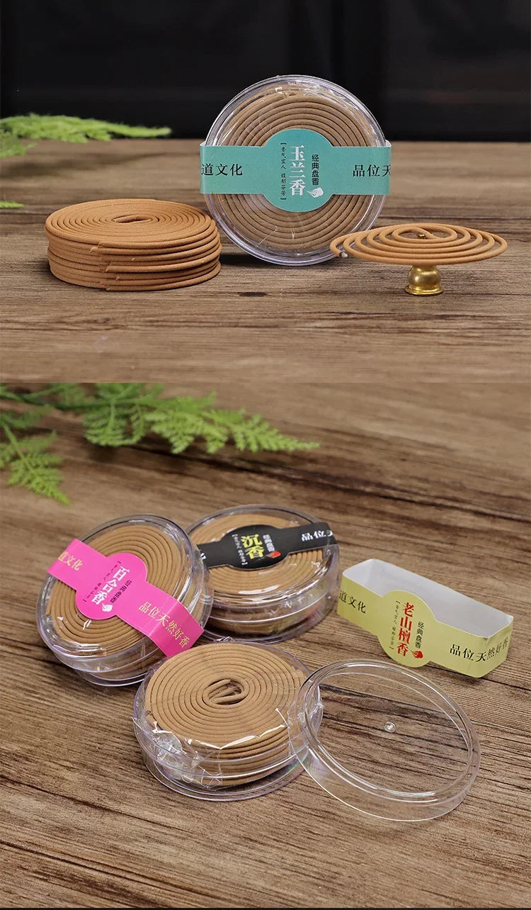 Natural Sandalwood Agarwood Coil Incense Buddha Yoga Incense Indoor Smell Burning Home Decor Aromatherapy 20pcs