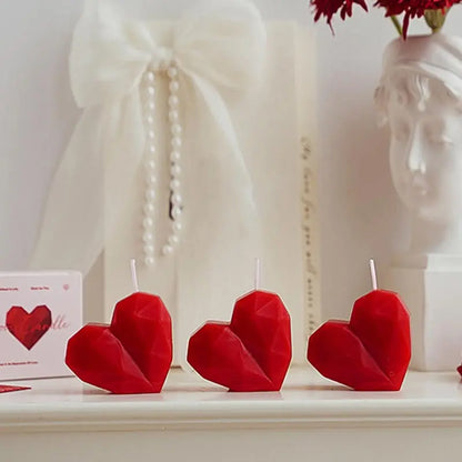 Heart Shaped Scented Candles – Romantic Red Aromatherapy Gift