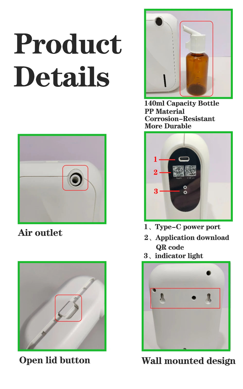 Aroma Diffuser Scent Machine Coverage 200m Bluetooth App Control Fr...