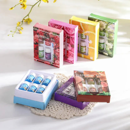6pcs/set Essential Oils Gift Box Aroma Diffuser Air Humidifier Water - 100ml