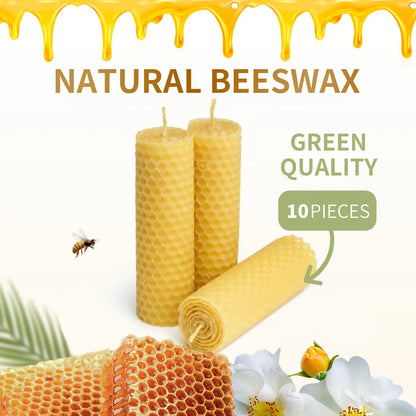 10pcs Beeswax Candles Handmade No Fragrance No Additives Luxury High - 100ml