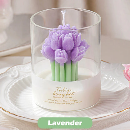 Flower Scented Candles Multi Color Atmosphere Fragrance Gift Box Tu... - 100ml