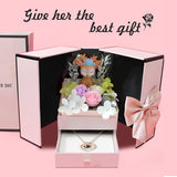 Rose Gift Box with Necklace Birthday Anniversary Christmas Valentin...