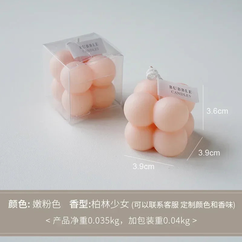 1Pc Lovely Color Cube Bubble Scented Candle Bedroom Living Room Fra... - 100ml