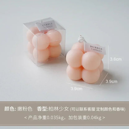 1Pc Lovely Color Cube Bubble Scented Candle Bedroom Living Room Fra... - 100ml