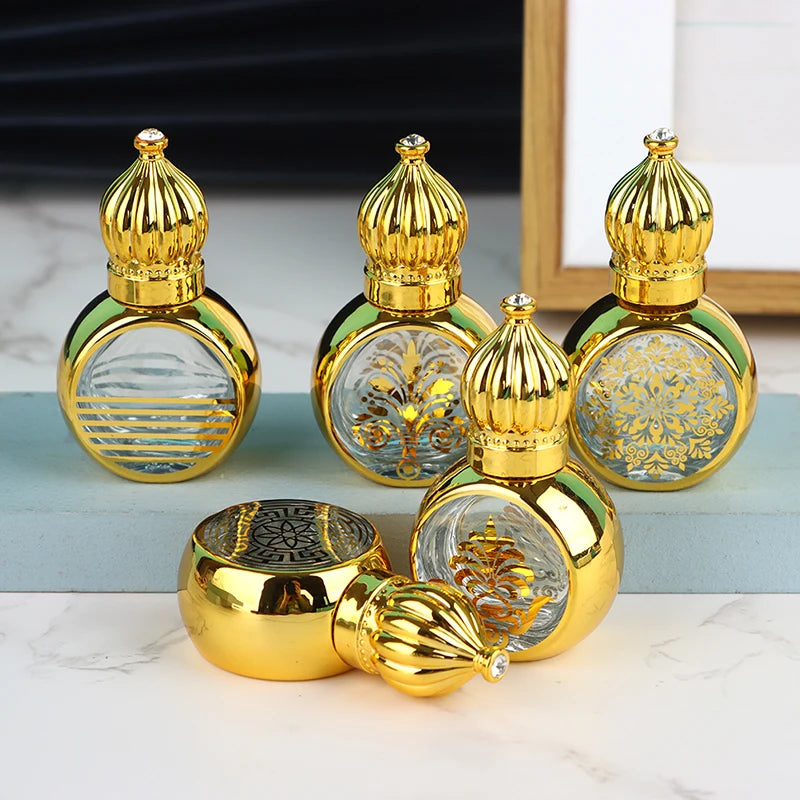 10ml Mini Essential Oil Roller Bottle Gold Crown Shape Perfume Bott...