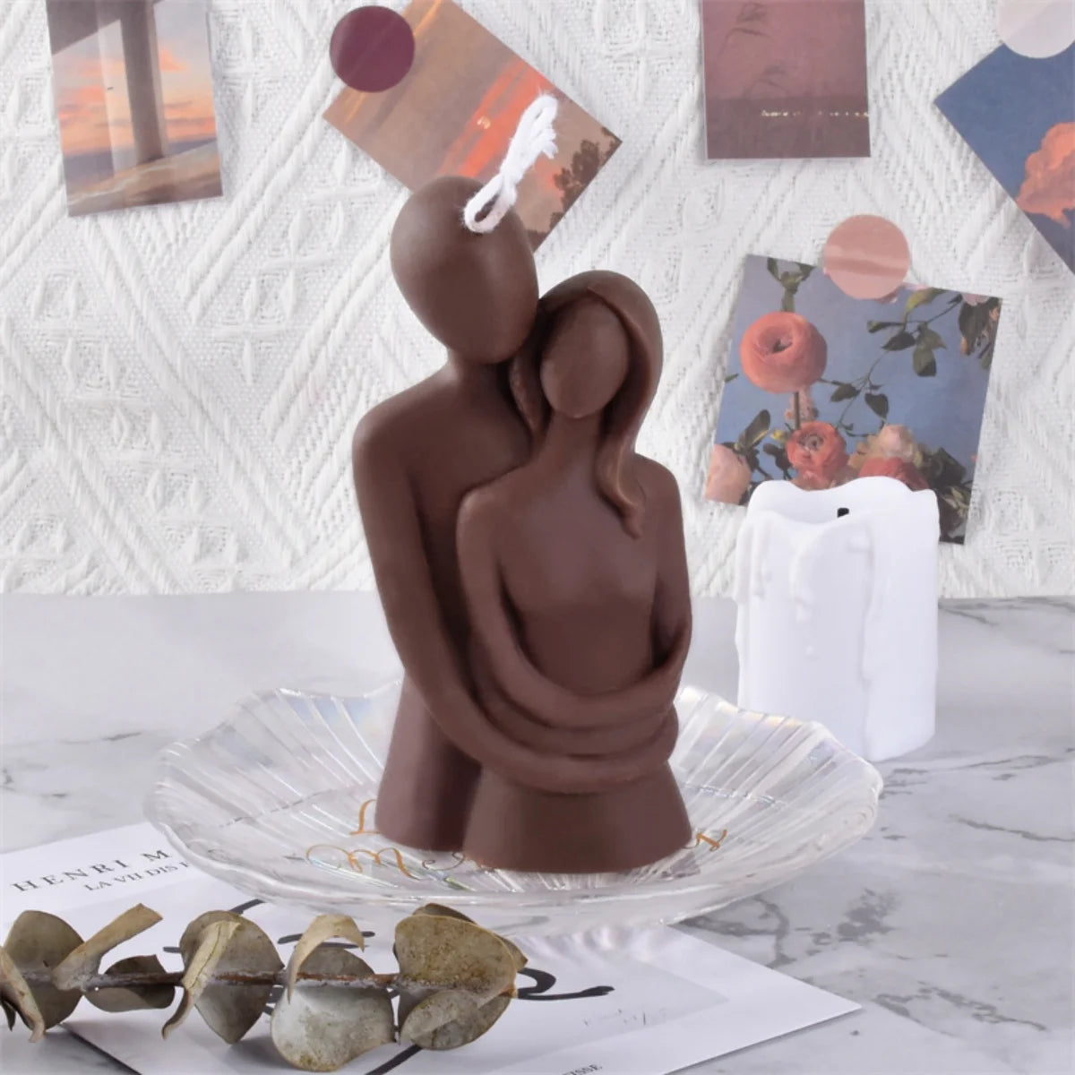 3D Embracing Men Women Scented Candle Simple Couple Lover Body Soy ... - 100ml