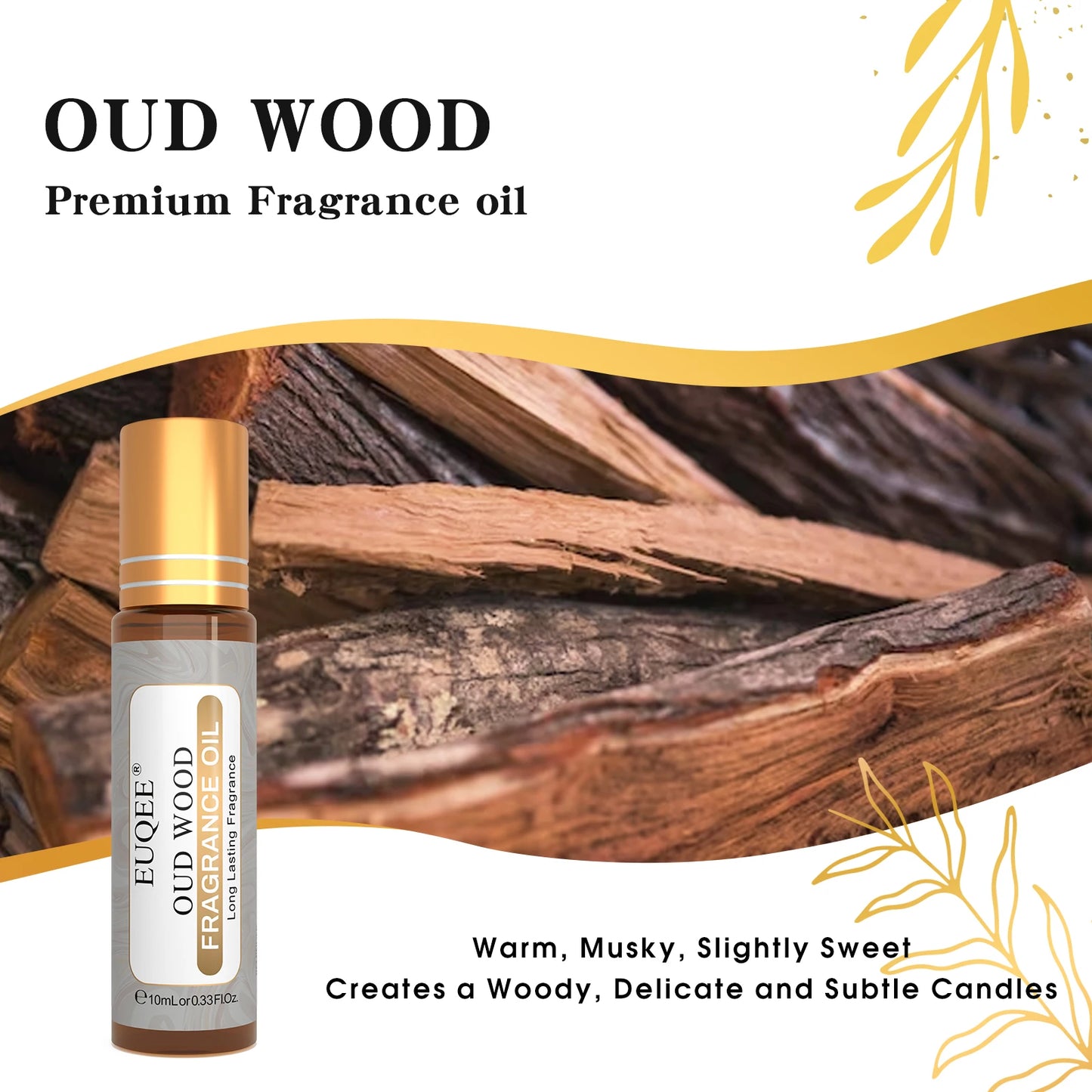 EUQEE 10ml Premium Men's Fragrance Oil For Car Diffuser Aromatherapy Vanilla Musk Leather Amber Romance Aroma Essential Oils