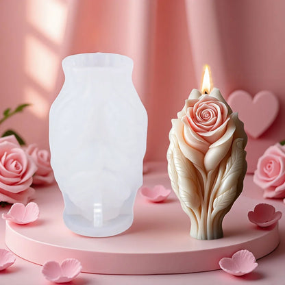 DIY Rose Love Aromatherapy Candle 3D Couple Mold
