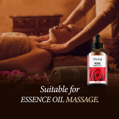 DioAuj 1PCS Essential Oil with Dropper ROSE Face Body Skin Care Aro... - 100ml