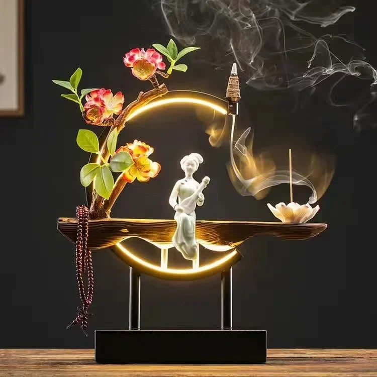 Style Backflow Incense Burner LED Light USB Circle Ceramic ... - 100ml
