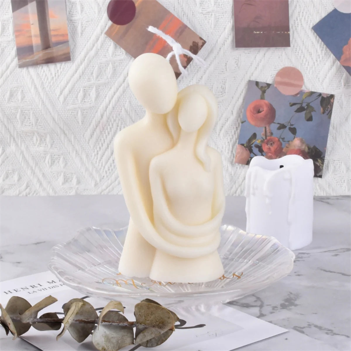 3D Embracing Men Women Scented Candle Simple Couple Lover Body Soy ... - 100ml