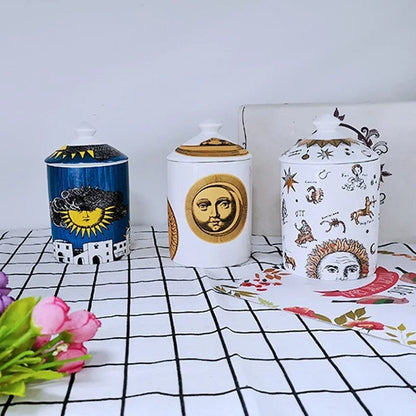 Creative Face Aromatherapy Candle Jar Ceramic Jewelry Storage Jar B... - 100ml