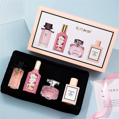 Feminine Charm Perfume Women Gift Box Four Piece Set Plant Floral Scent Pheromone Lasting Fragrance