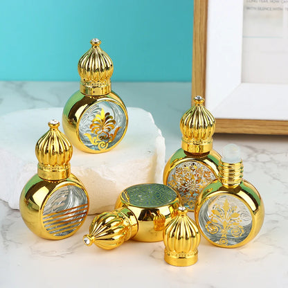 10ml Mini Essential Oil Roller Bottle Gold Crown Shape Perfume Bott...