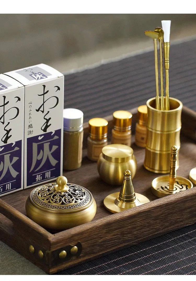Brass Incense Burner Set – Holder & Fragrance Kit for Yoga - 100ml