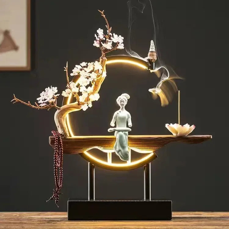 Style Backflow Incense Burner LED Light USB Circle Ceramic ... - 100ml