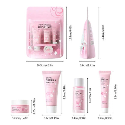 3/4Pcs/Set Sakura Skin Care With Cleanser Toner Eye Cream Facial Cream Sunscreen Beauty Products For Women Travel Skin Care Kit